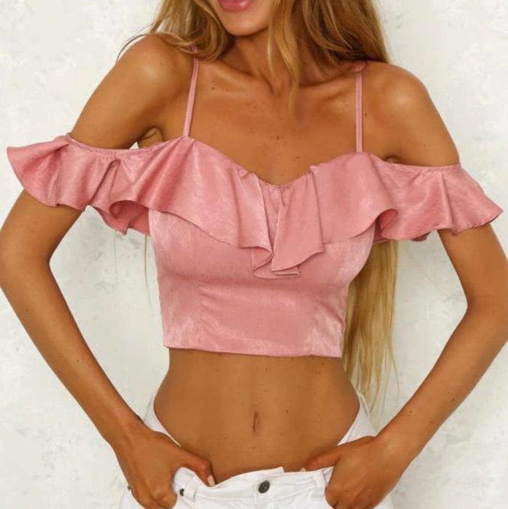 Hello Molly  Be Friends Rose Gold Crop Top size M